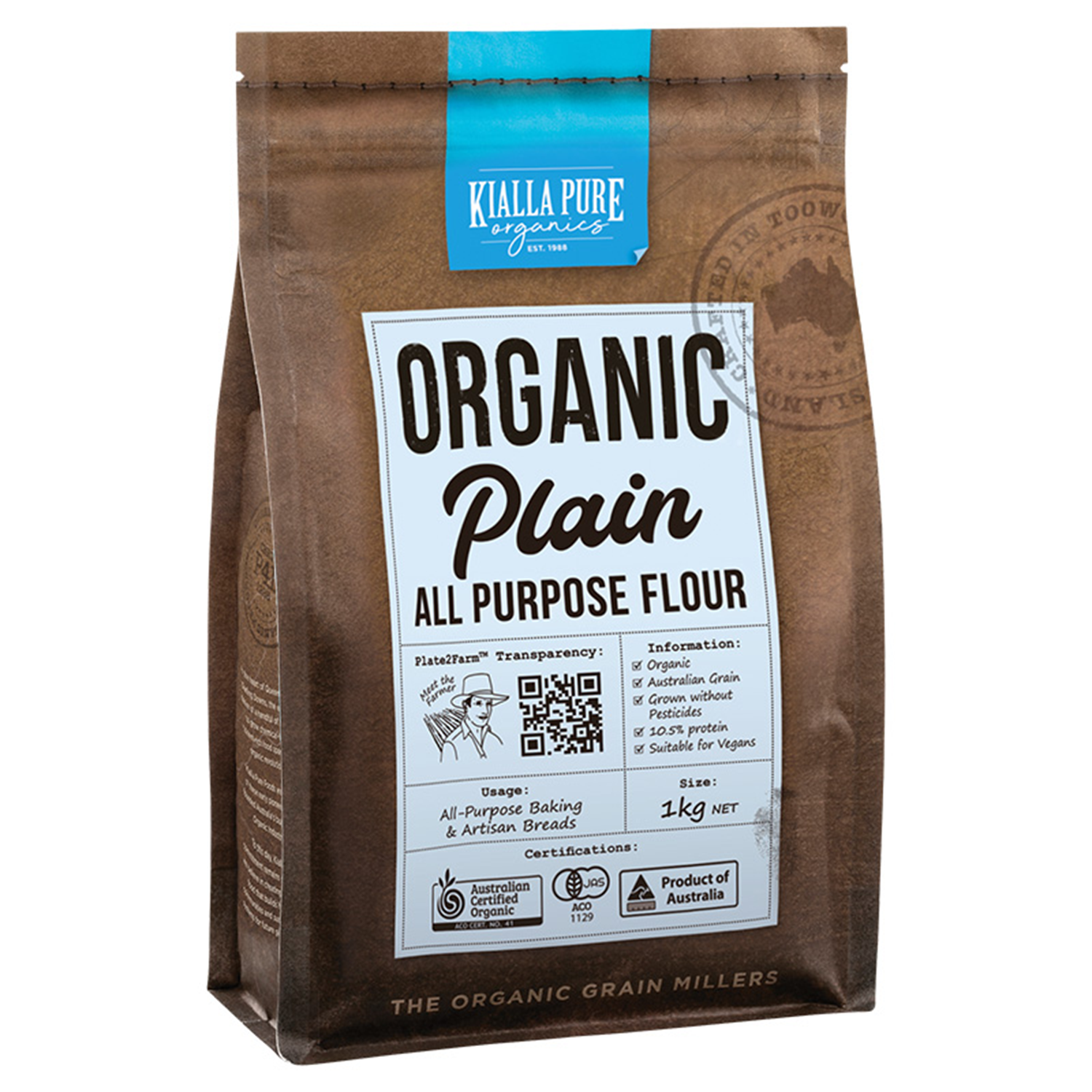 KIALLA ORGANIC PLAIN ALL-PURPOSE FLOUR (1KG)